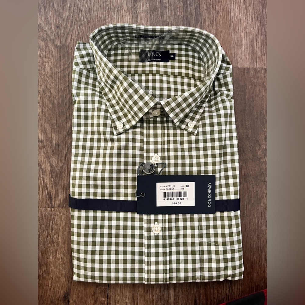 LINCS Olive Green Checkered Men's Shirt